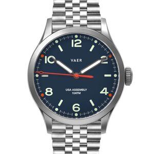 Vaer C5 Design Navy USA Solar Quartz Watch 40mm